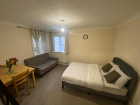 Large Double Bed with continental breakfast and bathroom
